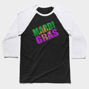 Fun Mardi Gras Fleur-de-lis Baseball T-Shirt